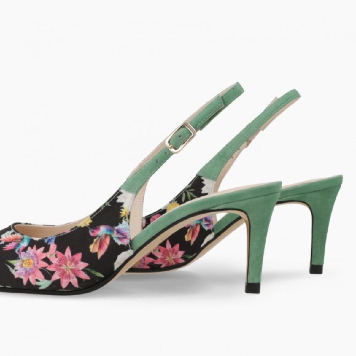 ZAPATOS DE SALÓN FLORAL VERDE NOLASA-TE