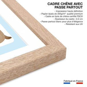 Affiche enfant animaux polaires  Affiche sous cadre bois
