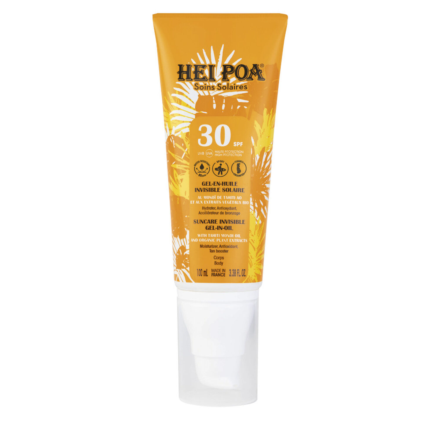 Gel-en-Huile Invisible Solaire SPF30 - Au Monoï et aux Extraits Végétaux Bio