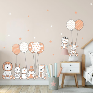 Stickers muraux | Sticker Mural Autocollant - ANIMAUX ACROBATES ET LES BALLONS FANTASTIQUES - Stickers adhésifs