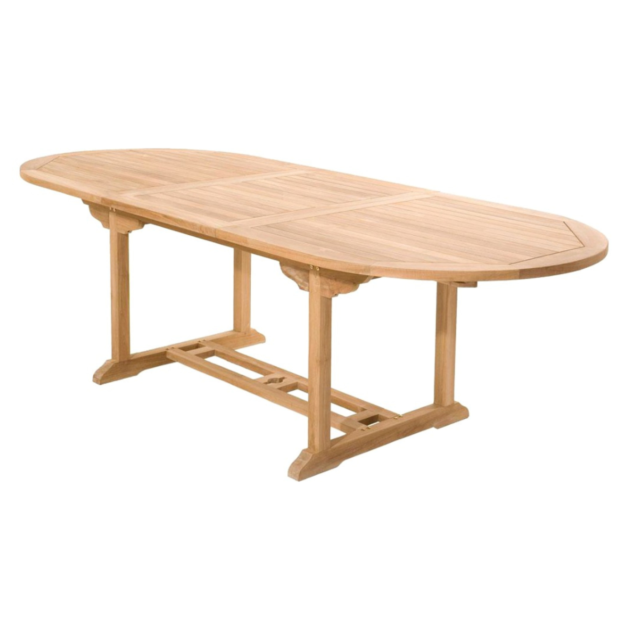 ADAGNA Salon de jardin Teck massif 8 à 10 personnes - Table ovale + 8 chaises