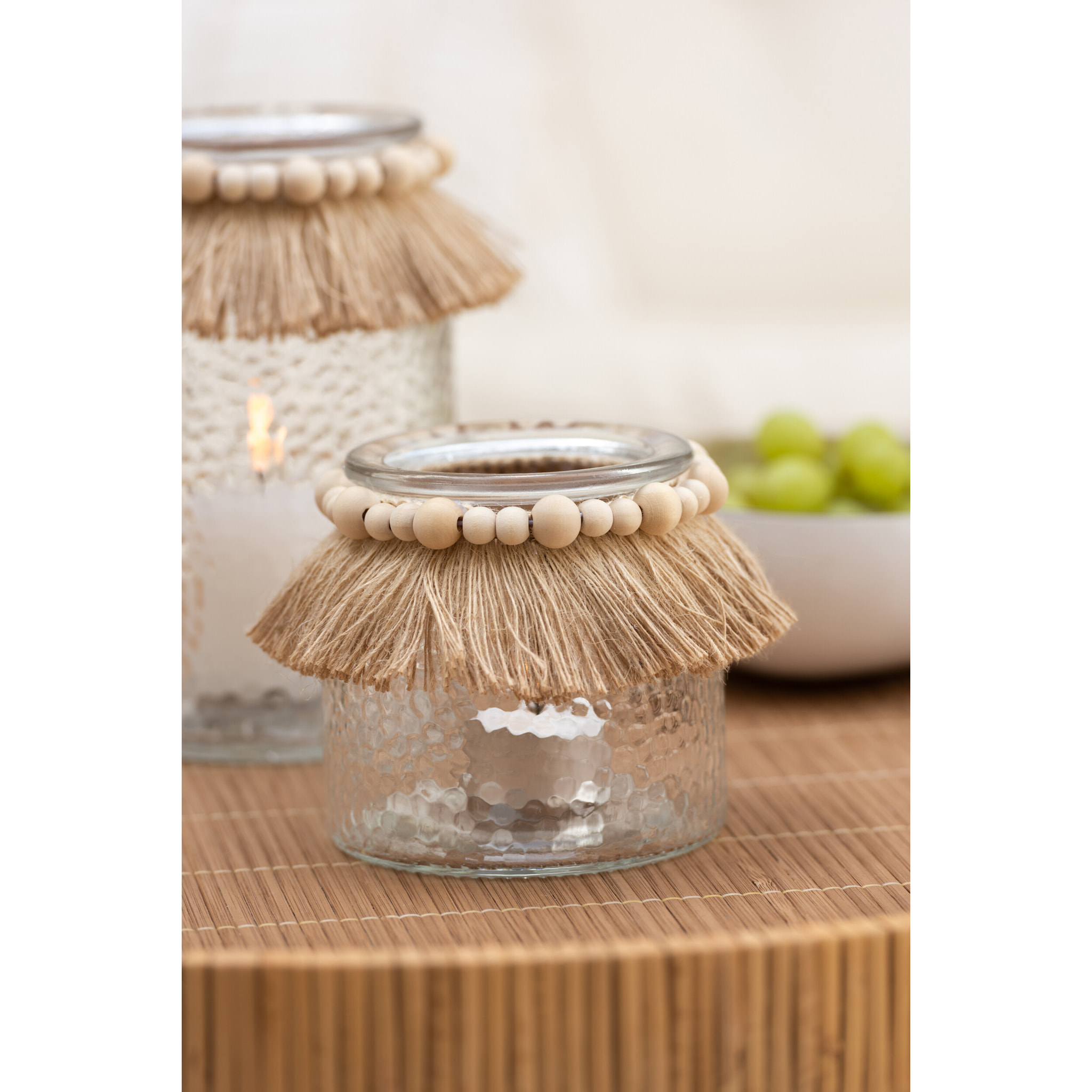 J-Line photophore Perles - verre - transparent - small