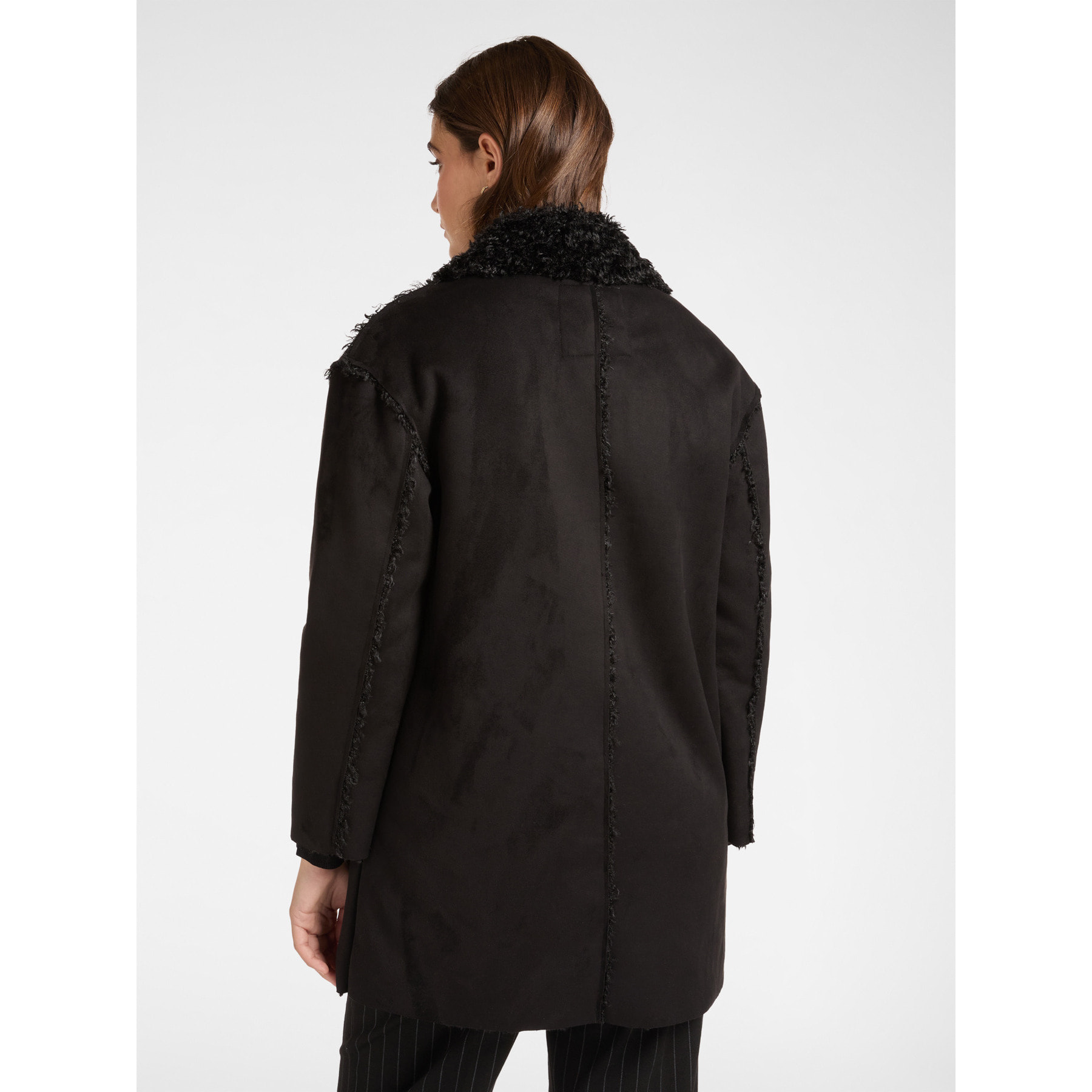 Elena Mirò - Cappotto in tessuto morbido con tasche - Nero