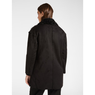 Elena Mirò - Cappotto in tessuto morbido con tasche - Nero