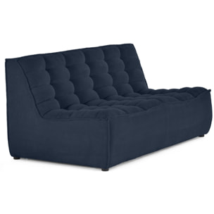 Ellie - canapé 2 places en velours texturé - Bleu marine