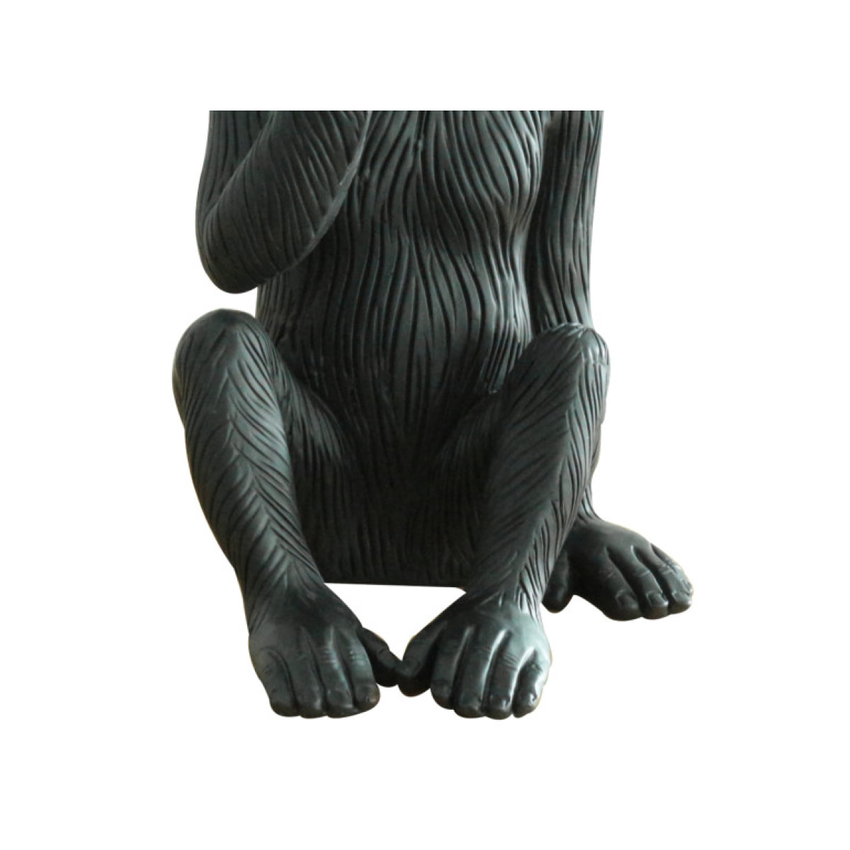 Statue singe en résine noir mat H39cm - IWAZARU