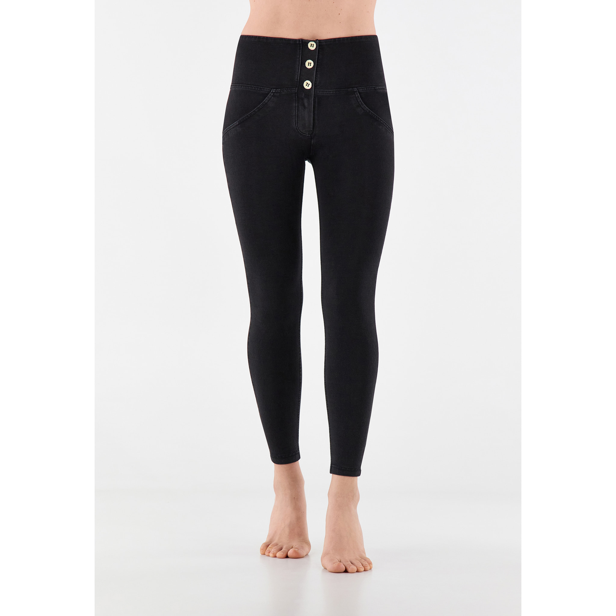 Jeggings push up WR.UP® 7/8 superskinny vita alta con bottoni