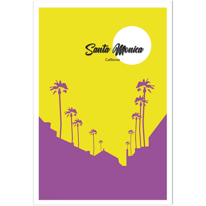 Affiche graphique santa monica californie Affiche seule