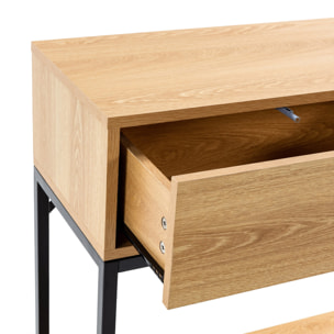 Mesa consola Auri 2 cajones efecto Roble