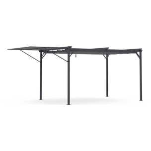Pergola Marina en acier avec toit rétractable et inclinable 3x4m