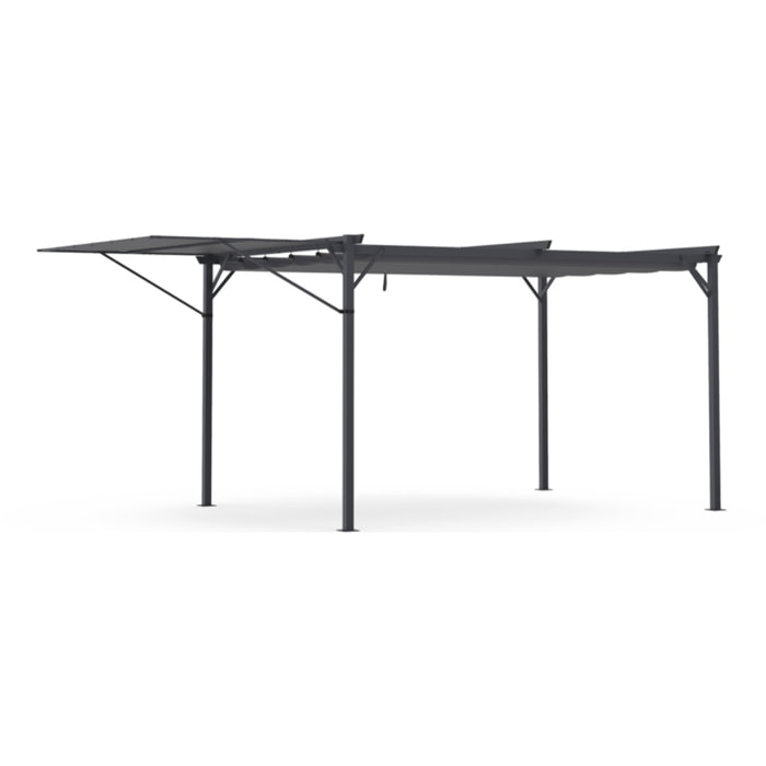Pergola Marina en acier avec toit rétractable et inclinable 3x4m