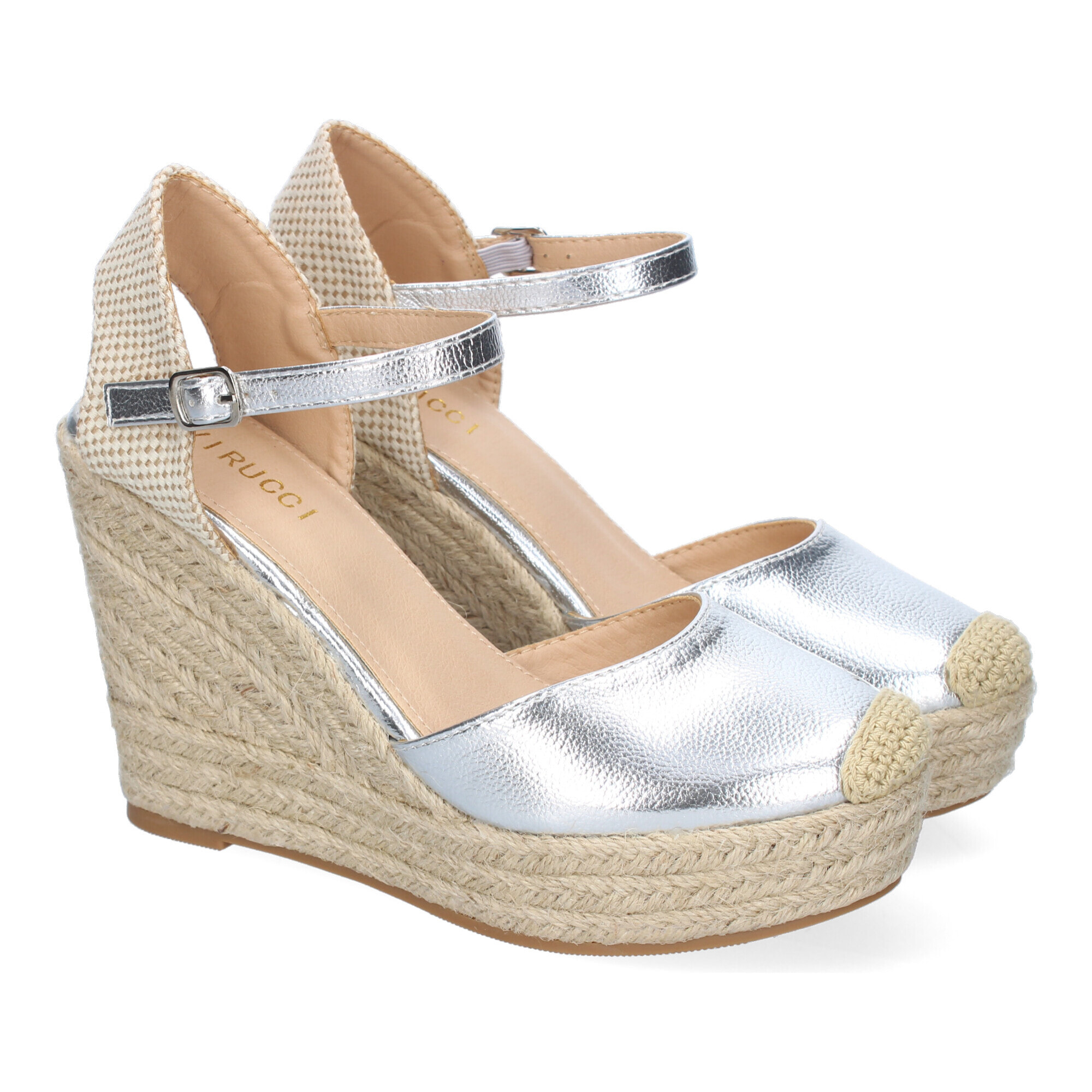 Sandalia de Cuña de Yute para Mujer, Comodas y Elegantes, Diseño Moderno con Punta Bordada