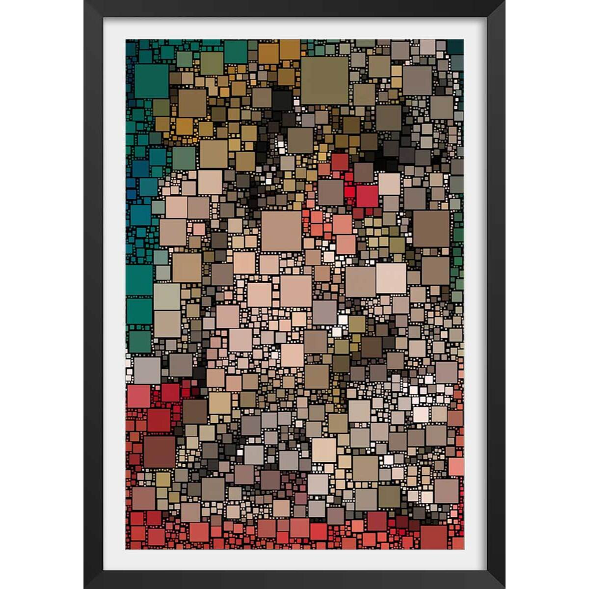 Affiche vitraux king's college Affiche + cadre en bois - Noir