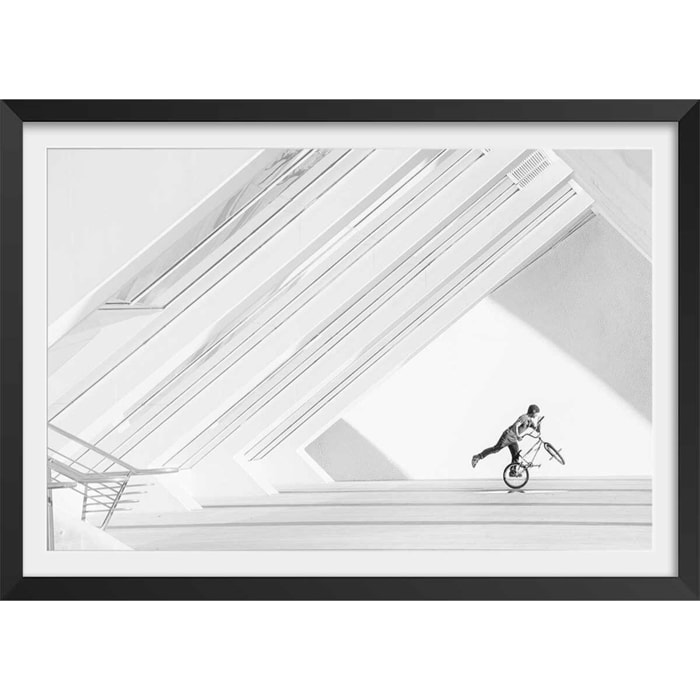 Affiche design Freestyle art Affiche + cadre en bois - Noir