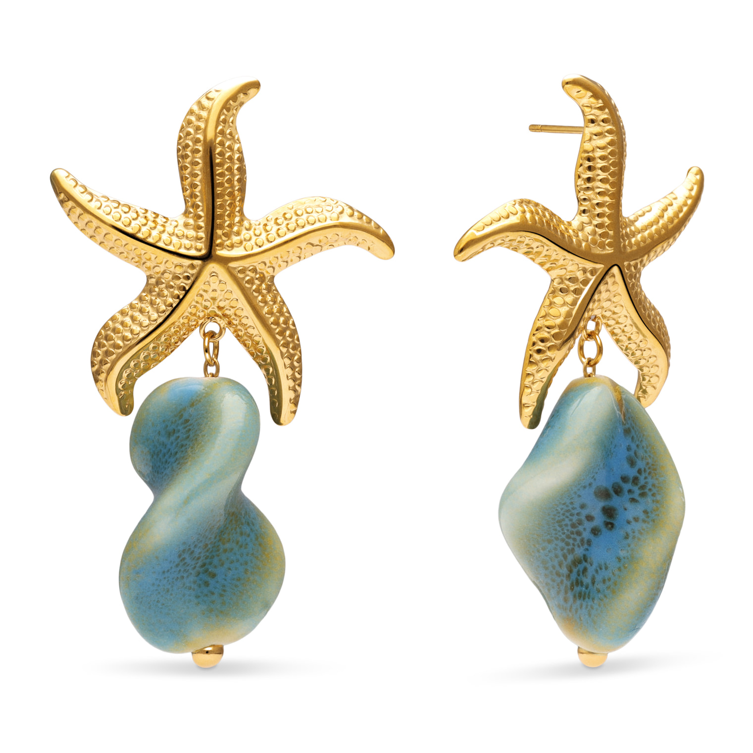 Orecchini Starfish Wave Acciao Placcato Oro
