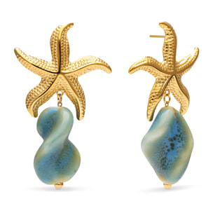 Orecchini Starfish Wave Acciao Placcato Oro