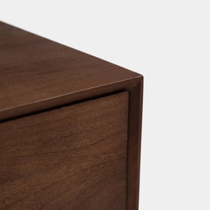 Table de chevet en bois de manguier marron foncé - Achille