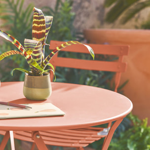 Table de jardin bistrot pliante métal + 2 assises EMILIA