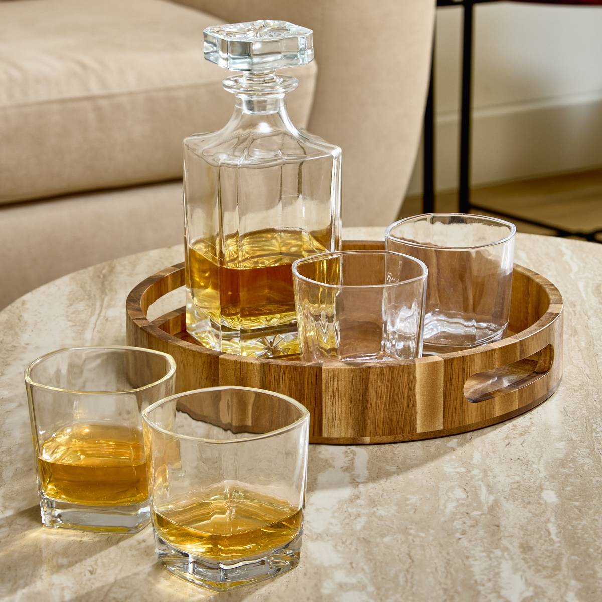 Coffret whisky + carafe Jules 9x9cm transparent