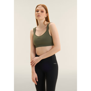 Top sportivo seamless con scollo a cuore e supporto leggero