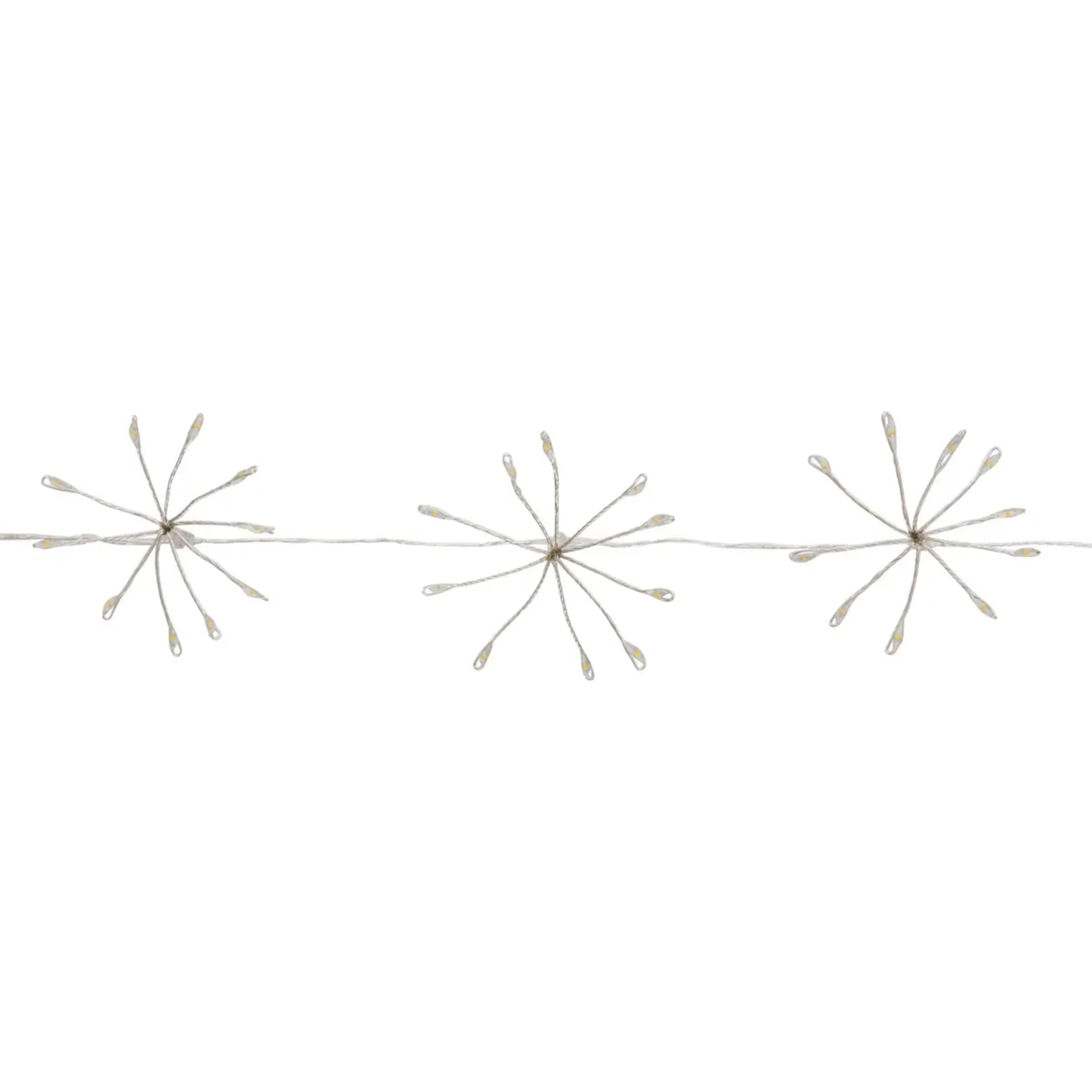 Guirlande lumineuse à pompons d'intérieur 4 m 400 LED blanc chaud fil cuivre à piles