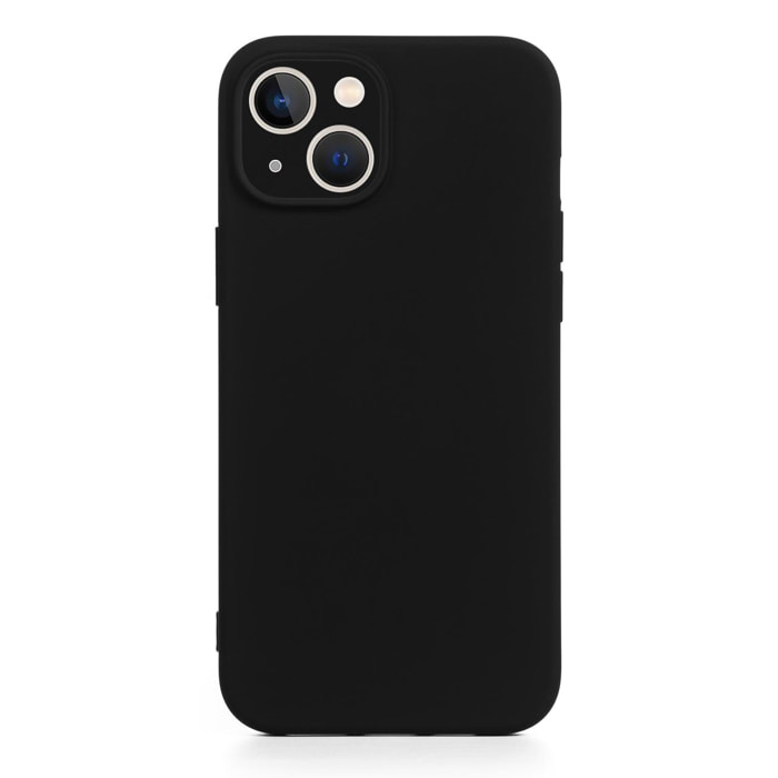 DAM Custodia Essential in silicone con protezione fotocamera per iPhone 14. Interno in morbido velluto. 7,43x1,06x14,95 cm. Colore nero