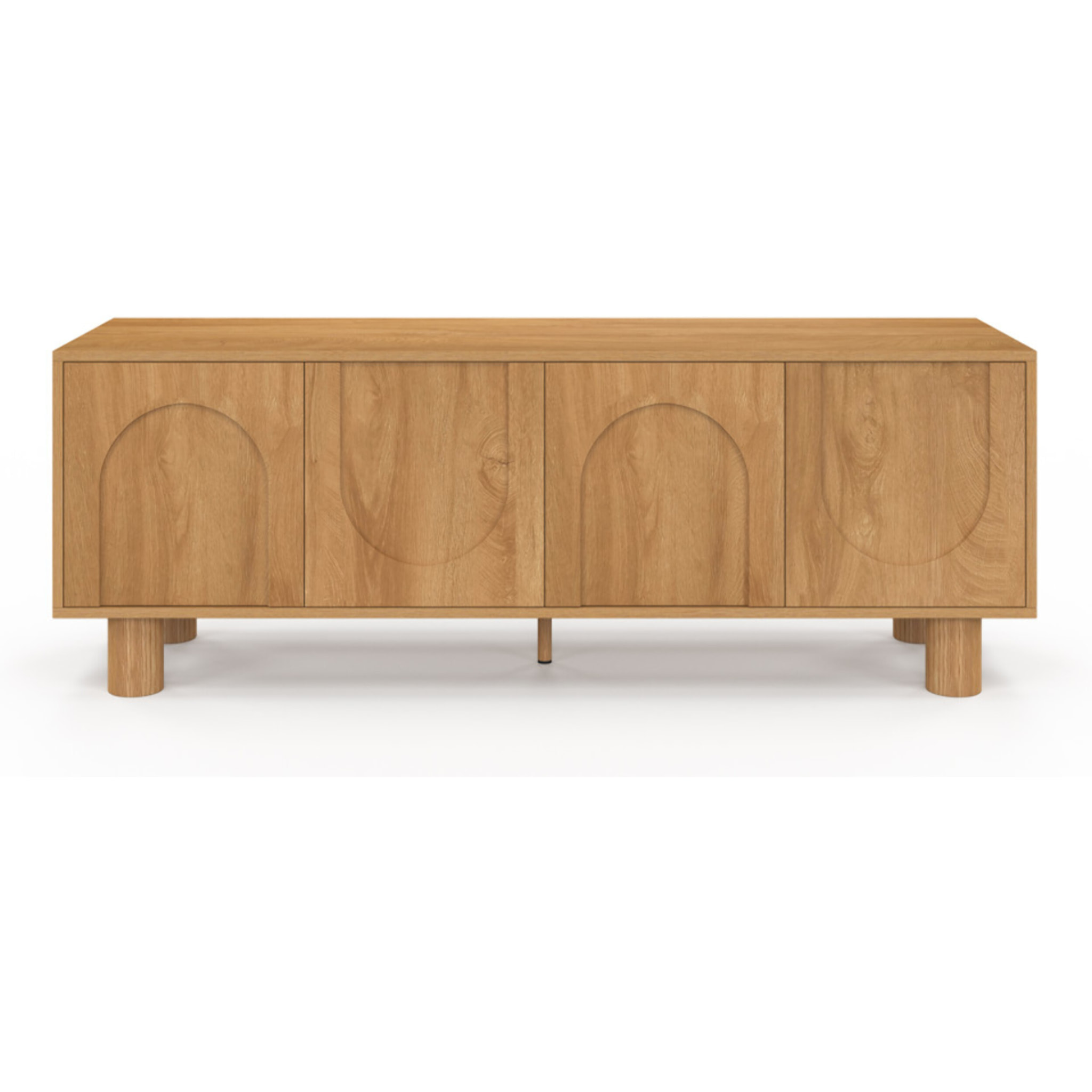 Meuble TV Arlo effet chêne 4 portes 140cm