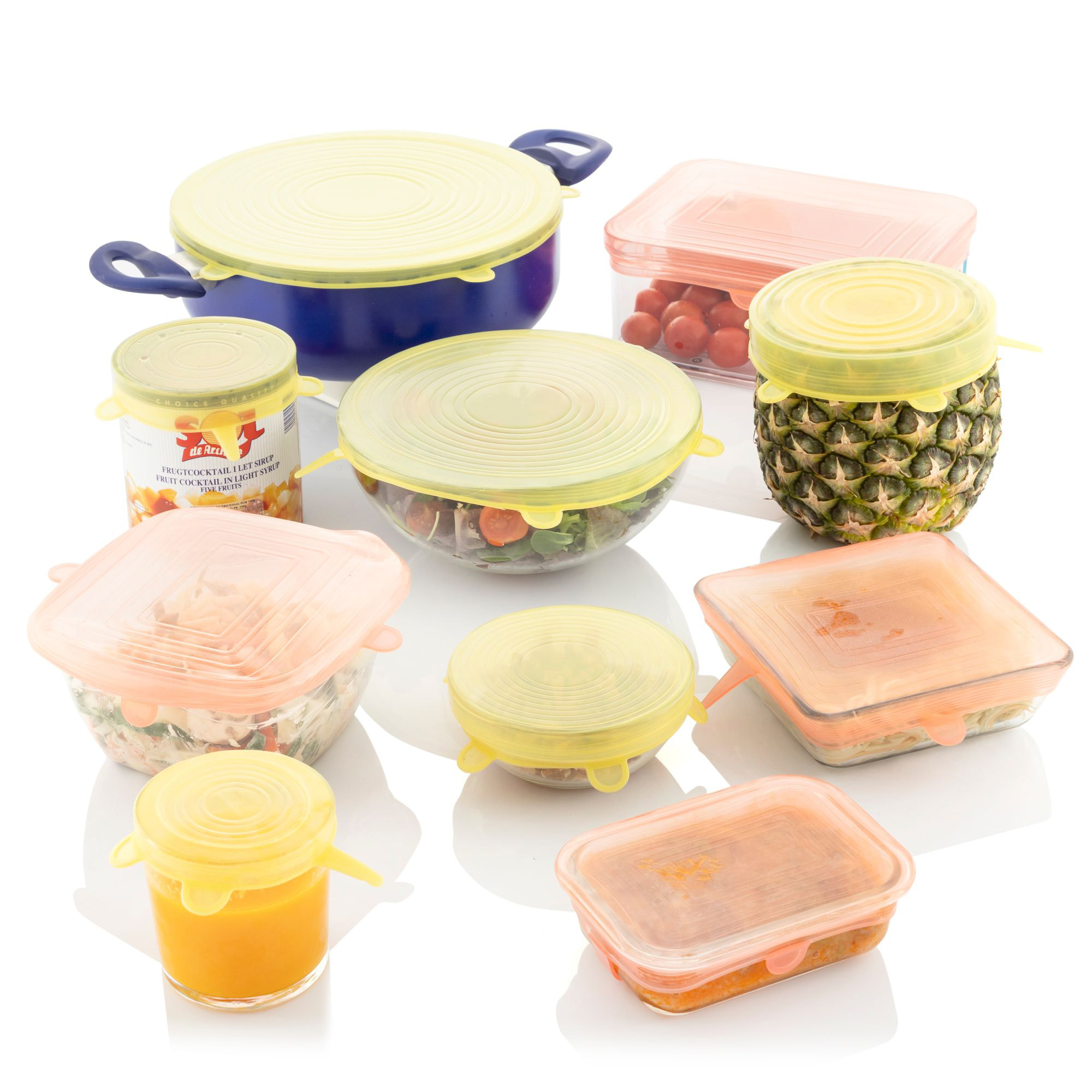 Set di 10 coperchi da cucina riutilizzabili e regolabili Lidyc - trasparente