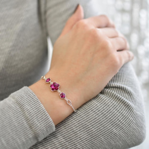 Pulsera Tris Flowers adornado con cristales de Swarovski