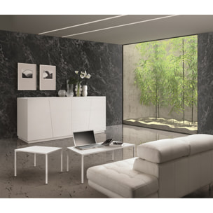 Credenza GORGONA in legno, finitura in bianco frassinato, 180x50 cm