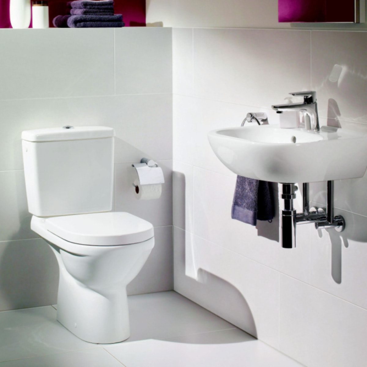 WC à poser sans bride sortie horizontale avec abattant frein de chute VILLEROY & BOCH O.novo Directflush
