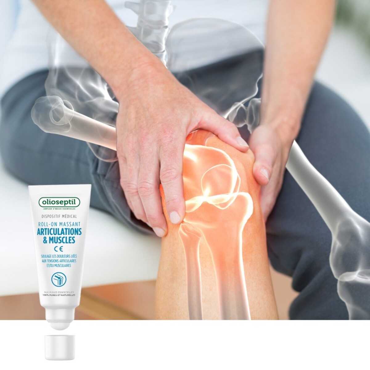 OLIOSEPTIL - Roll-on Articulations & Muscles - Aux huiles essentielles & extrait d'harpagophytum - Aide à soulager rapidement les douleurs articulaires et musculaires - Dispositif Médical - 50ml