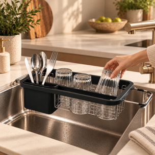 Egouttoir extensible 34.5-48cm en polypropylène et inox