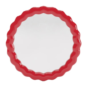 Georgia - Miroir mural design ondulé en céramique rouge