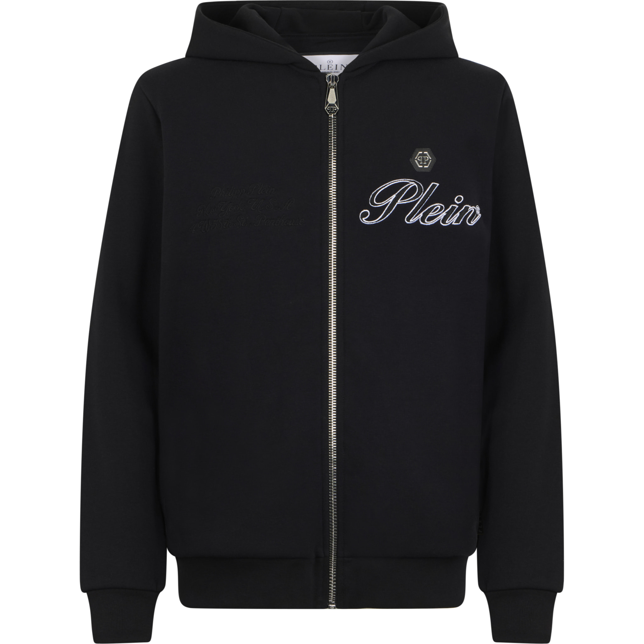PHILIPP PLEIN Zip Hoodie Signature Embroidery