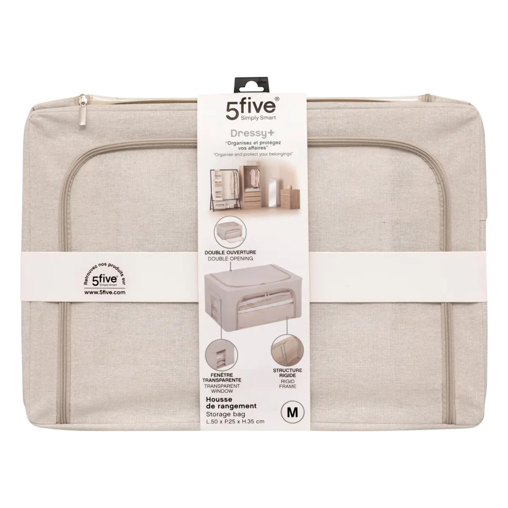 Housse de rangement "Groomy" double ouverture 50x35cm