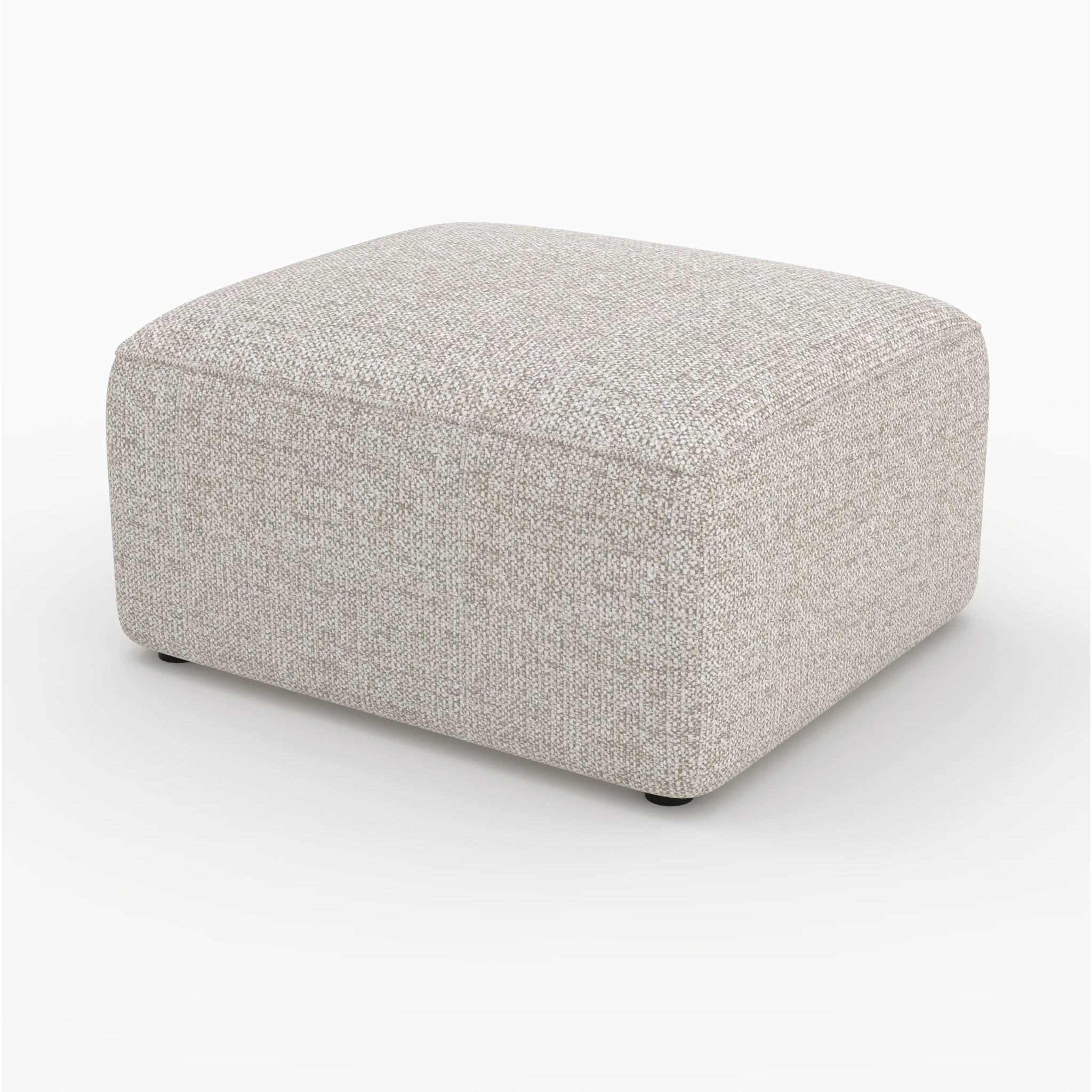 Pouf rectangulaire pour canapé modulable en tissu beige - Hestia