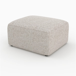 Pouf rectangulaire pour canapé modulable en tissu beige - Hestia