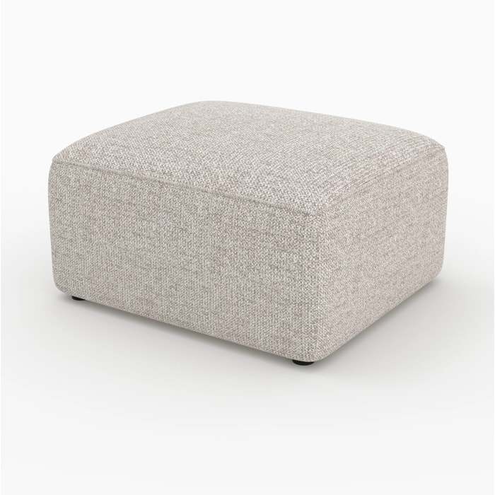Pouf rectangulaire pour canapé modulable en tissu beige - Hestia
