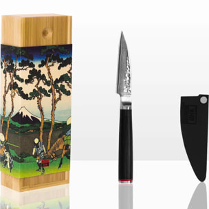 Coltello spelucchino martellato | acciaio damasco | L: 9 cm