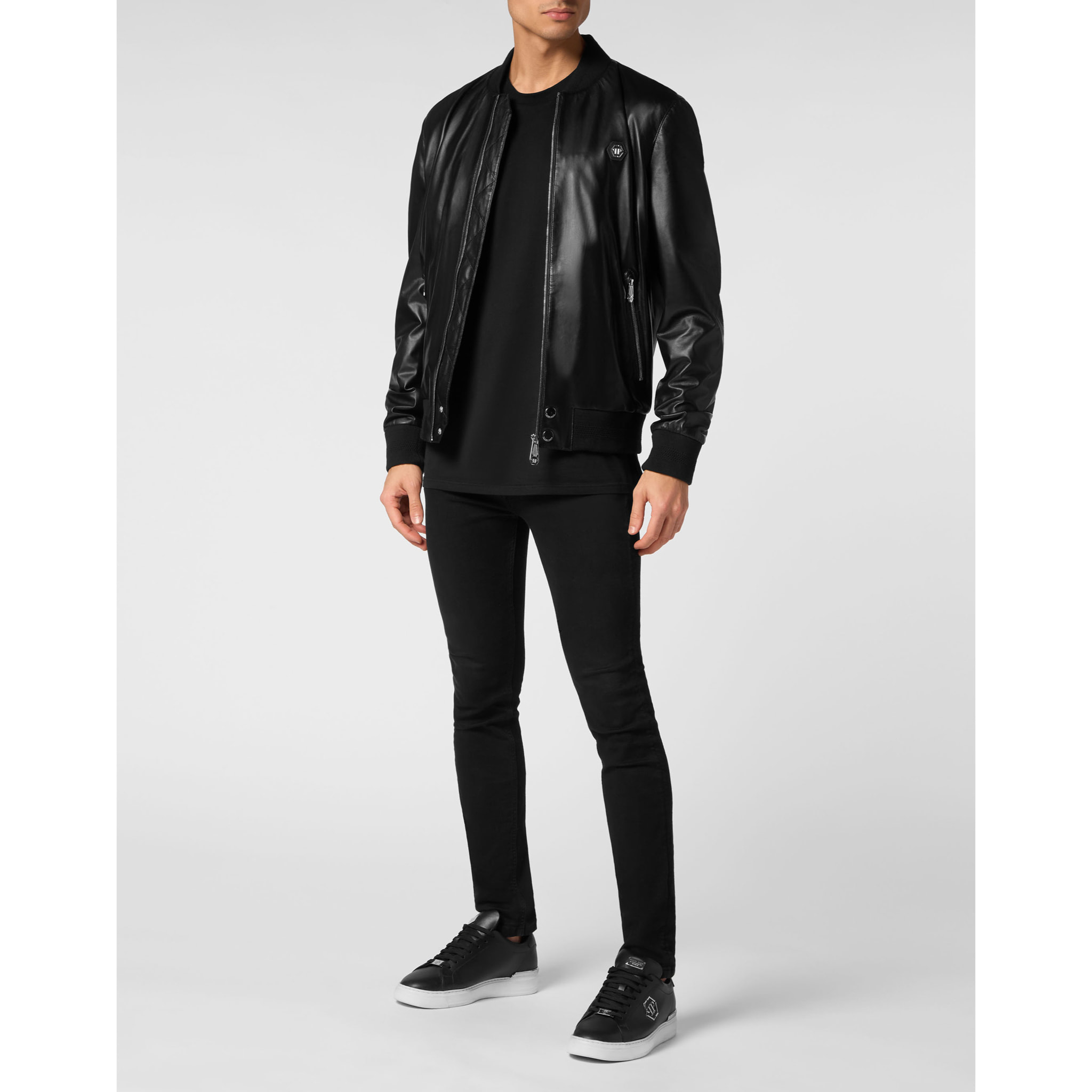 PHILIPP PLEIN Bomber de cuero