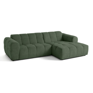 Ray - canapé d'angle droit - 4 places - en tissu texturé - Vert