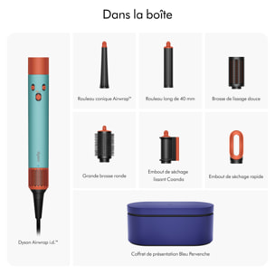 Multi-styler asciugacapelli Dyson Airwrap i.d.™ per capelli lisci e ondulati in Acquamarina/Tangerine | Ricondizionato