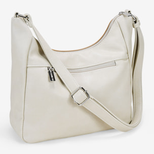 Bolso bandolera beige con bordado