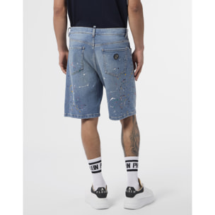 PHILIPP PLEIN Denim Shorts Paint
