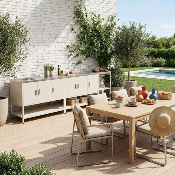 Cuisine extérieure 3 modules acier inoxydable  NAXOS 3 MODULES