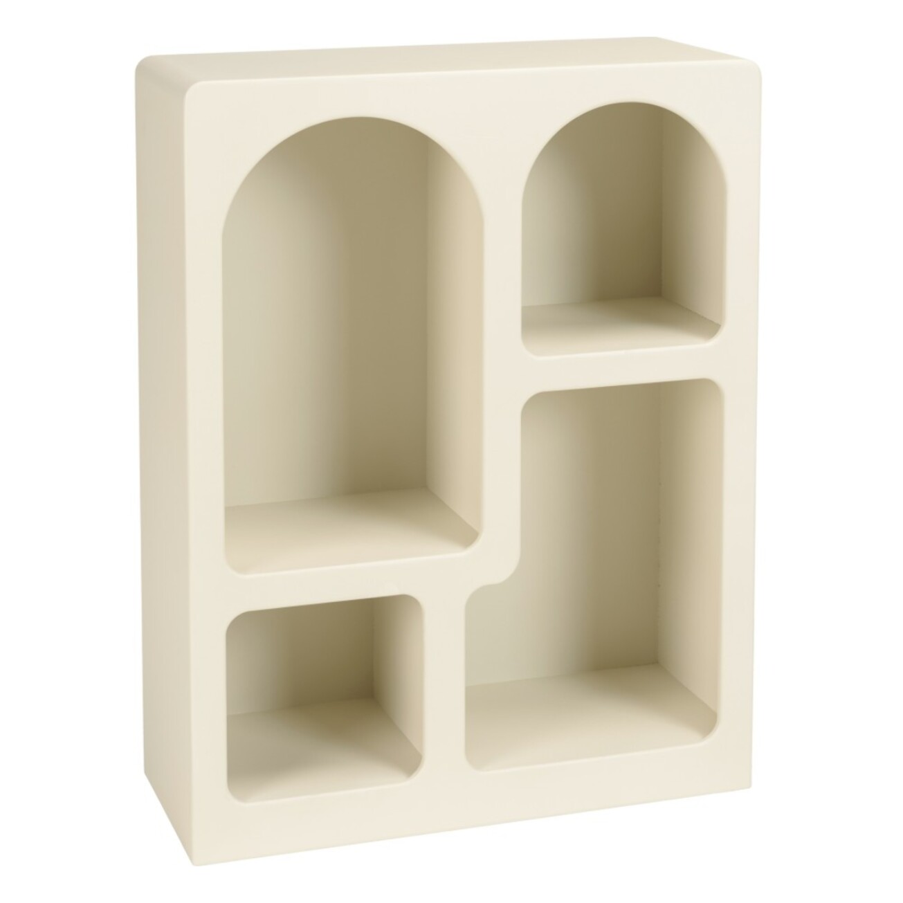 HELENA - Etagère 4 niches 60x24cm en bois peint couleur beige