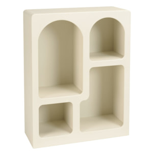 HELENA - Etagère 4 niches 60x24cm en bois peint couleur beige