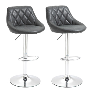 HOMCOM Set 2 Sgabelli da Bar di Design Girevoli con Altezza Regolabile - Nero