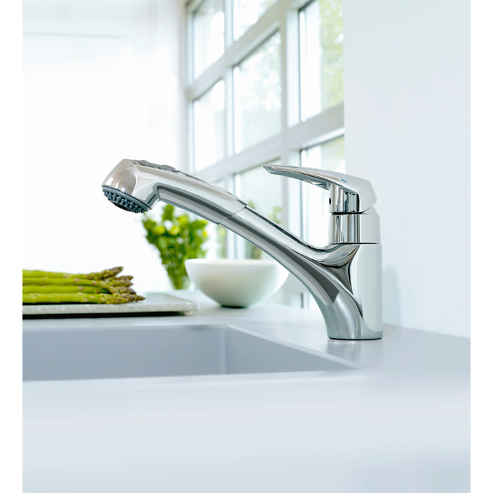 GROHE Mitigeur Evier EURODISC avec douchette extractible Chromé